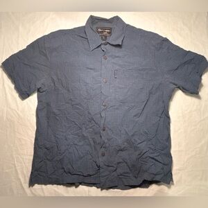 Vintage Abercrombie & Fitch Blue Plaid Short Sleeve Button Up 100% Cotton Men L